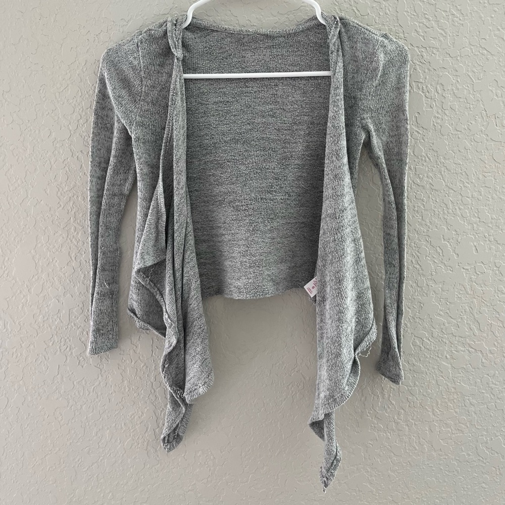 gray no boundries kids long sleeve sweatshirt/cardigan size 6